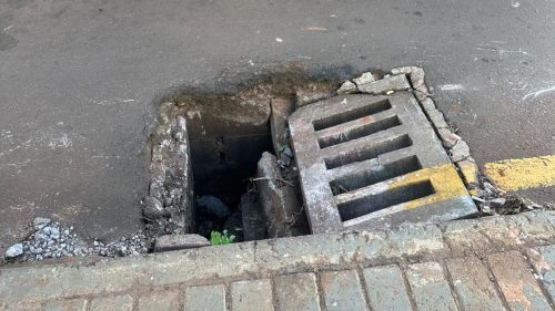 Alerta no Bairro Floresta: bueiro aberto coloca pedestres e animais em risco