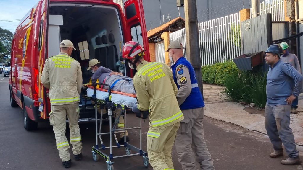 Operário cai de escadaria de três metros e precisa de ABTR para ser resgatado