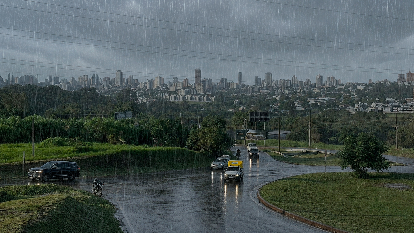 Chuva, vento e frio: sexta amanhece com cara de inverno em Cascavel