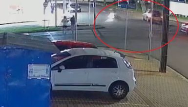 Imagem referente a Câmera flagra acidente que deixou motociclista ferido
