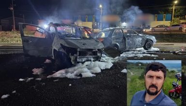 Imagem referente a Motorista morre após sofrer queimaduras graves em acidente com três veículos na PR-466