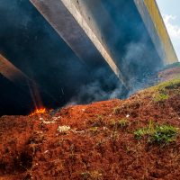 Imagem referente a Viaduto da Carelli pega fogo em Cascavel; entenda o que aconteceu