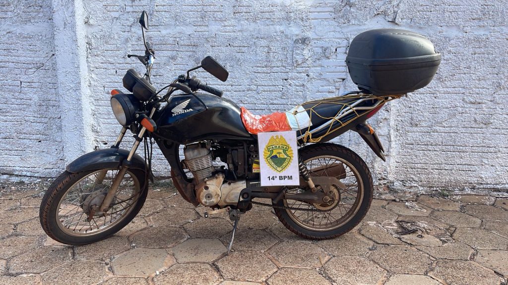 Motocicleta com alerta de furto é recuperada pela PM em Santa Terezinha de Itaipu