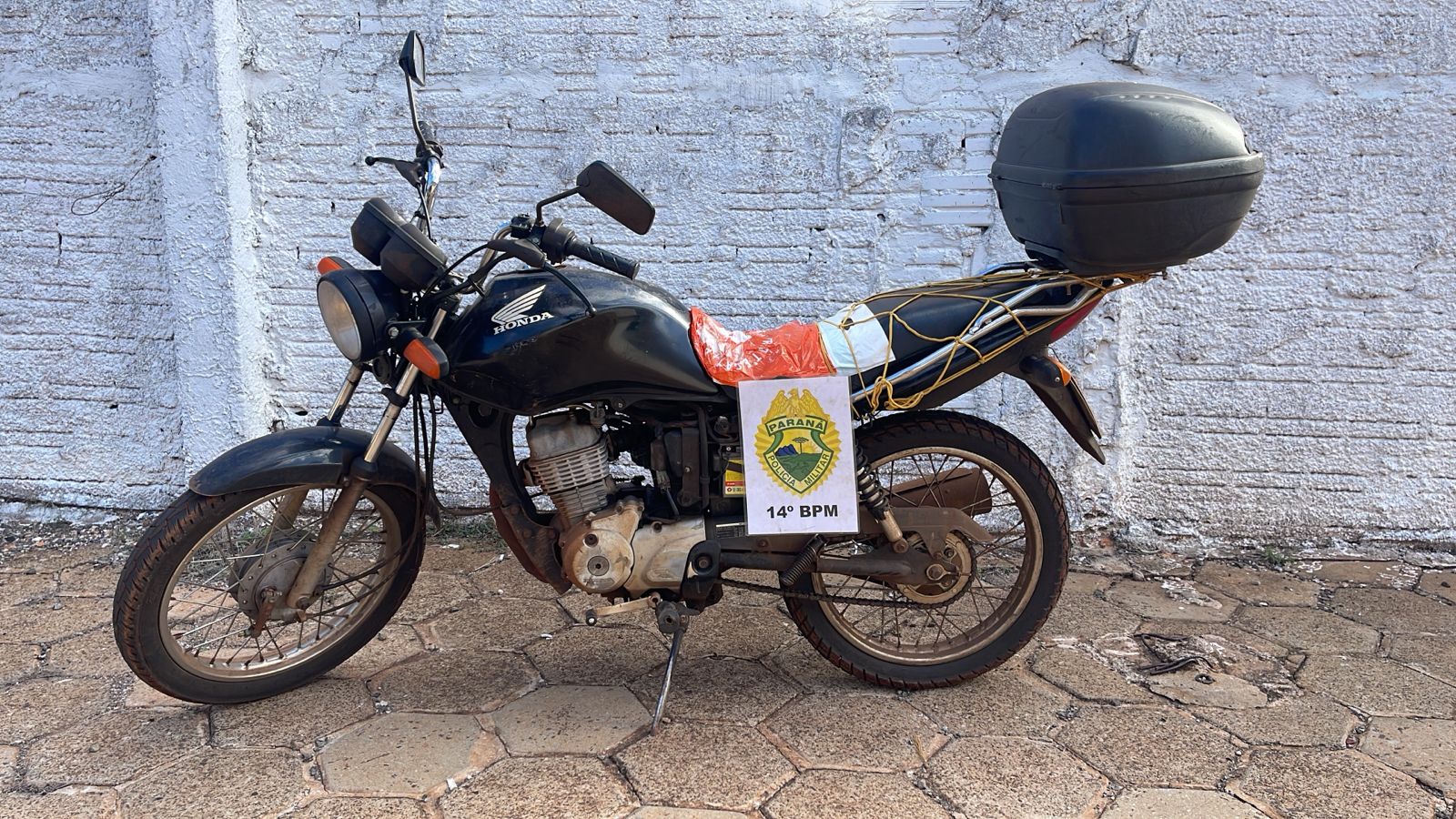Motocicleta com alerta de furto é recuperada pela PM em Santa Terezinha de Itaipu