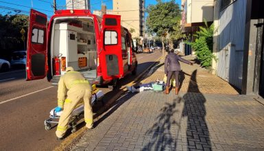 Imagem referente a Mulher fica ferida em acidente na Rua Paraná, no Centro