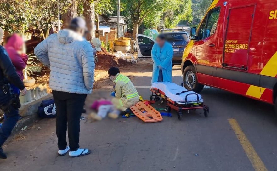 Garotinha de nove anos fratura a perna em acidente no Periolo