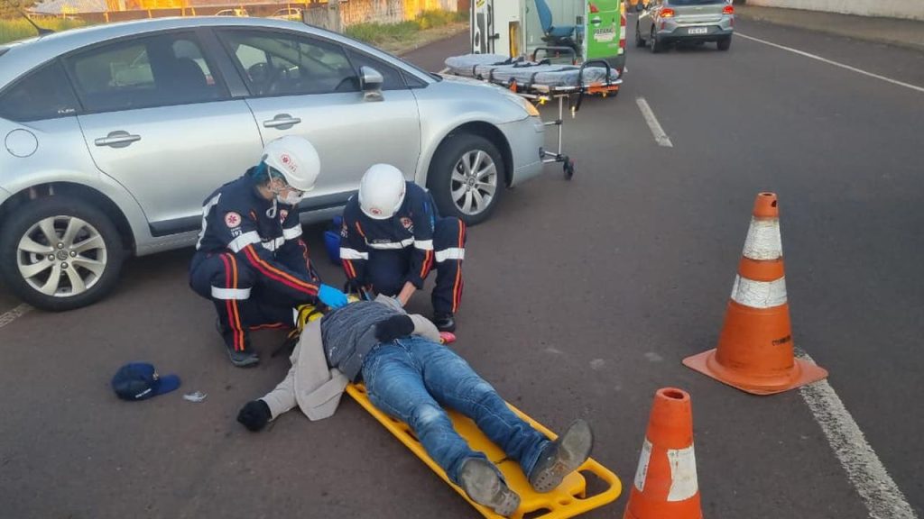 Ciclista fica ferido em acidente de trânsito no Alto Alegre