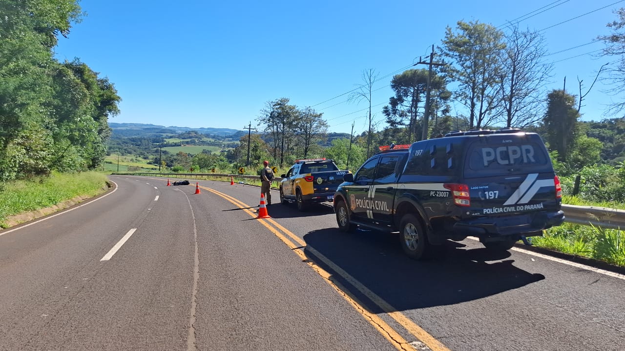 Jovem de 21 anos morre após acidente de moto na PR-484 em Quedas do Iguaçu