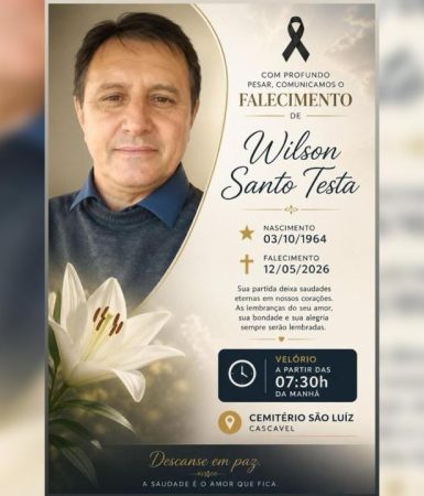 Imagem referente a Falece empresário cascavelense Wilson Santo Testa