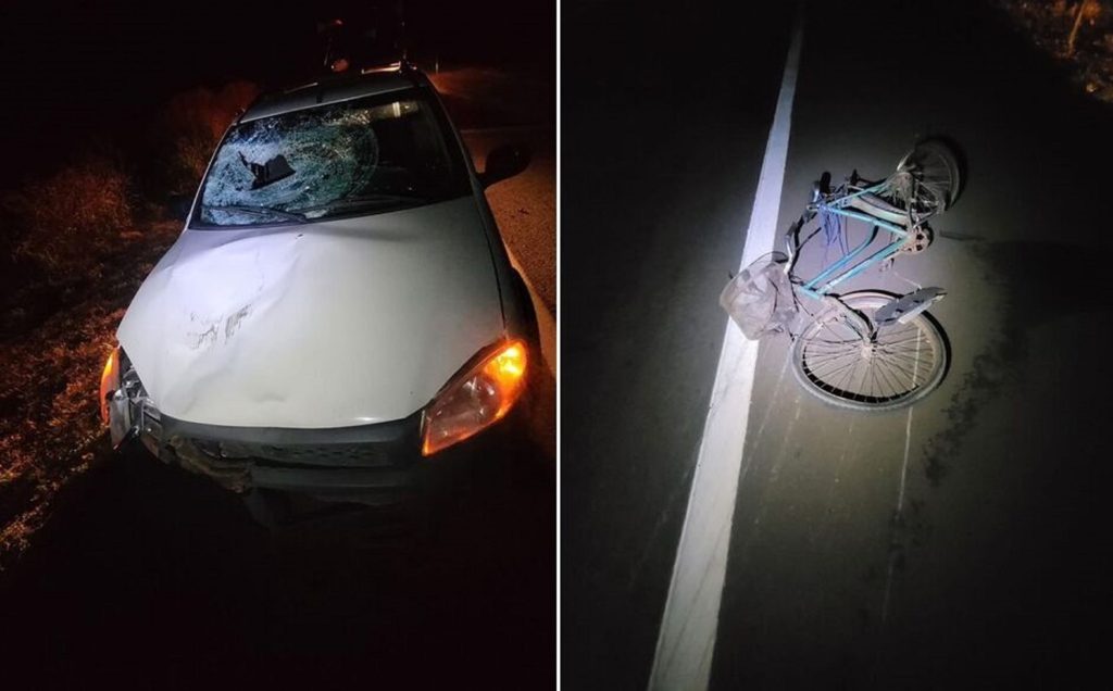 Idoso morre atropelado por caminhonete enquanto voltava do trabalho de bicicleta