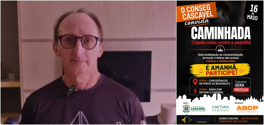 Caminhada contra a pedofilia acontece amanhã em Cascavel; população é convidada a participar