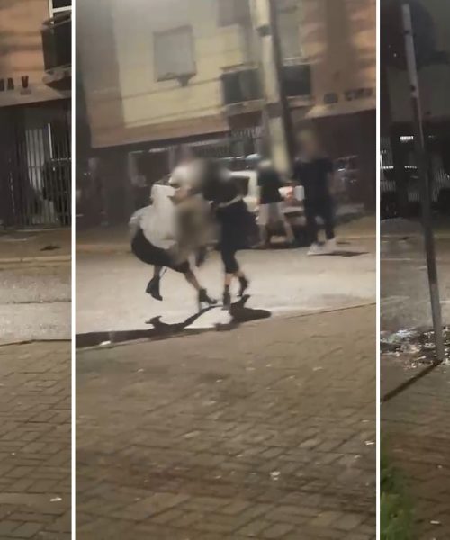 Imagem referente a Mulheres vão parar na lama durante briga no Centro de Cascavel