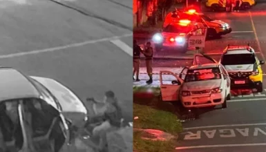 Imagem referente a Vídeo mostra momento em que suspeito de tentar assassinar a filha é morto pela PM