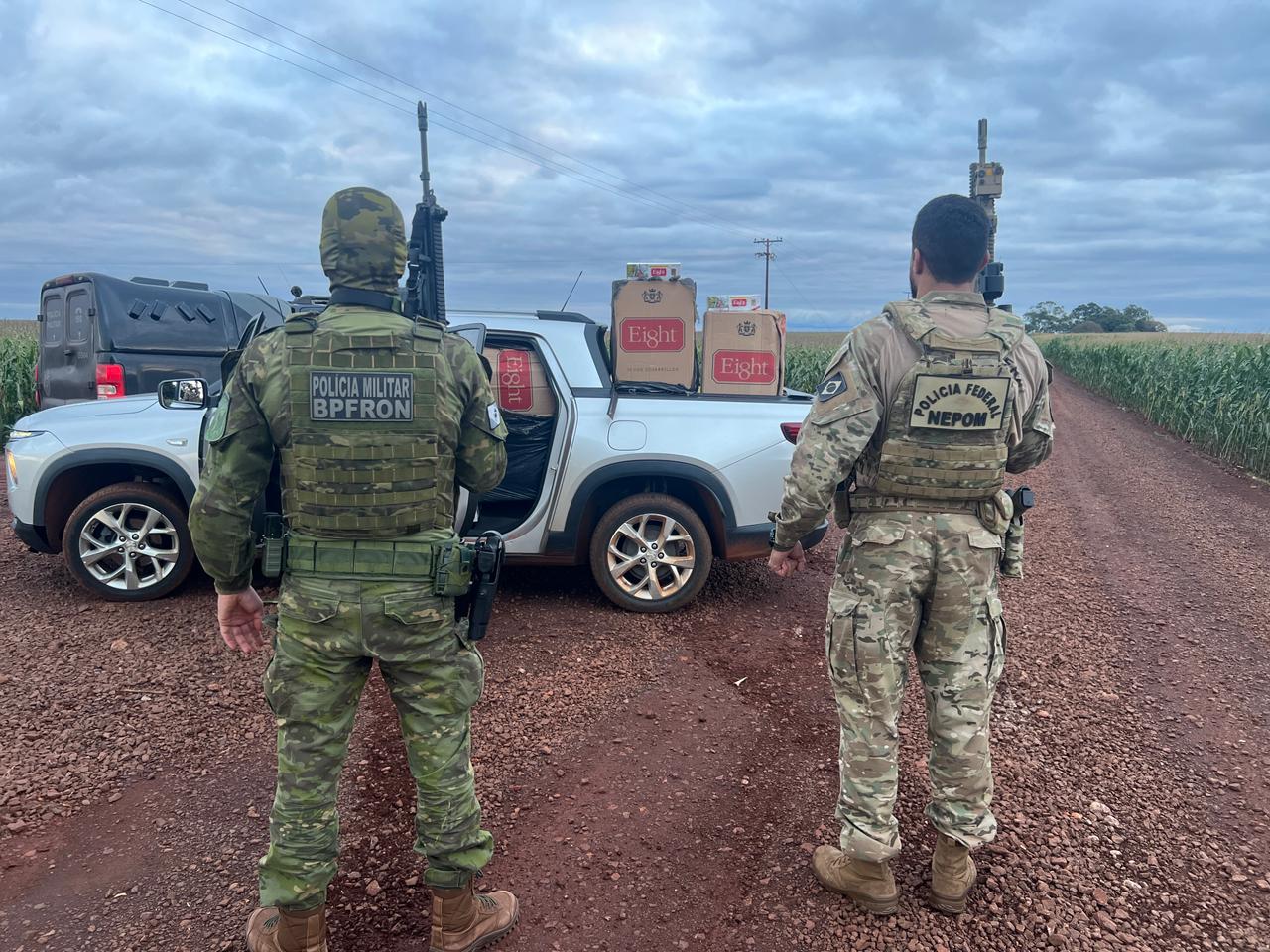 Polícia Federal e BPFRON apreendem R$ 80 mil em cigarros contrabandeados em Guaíra