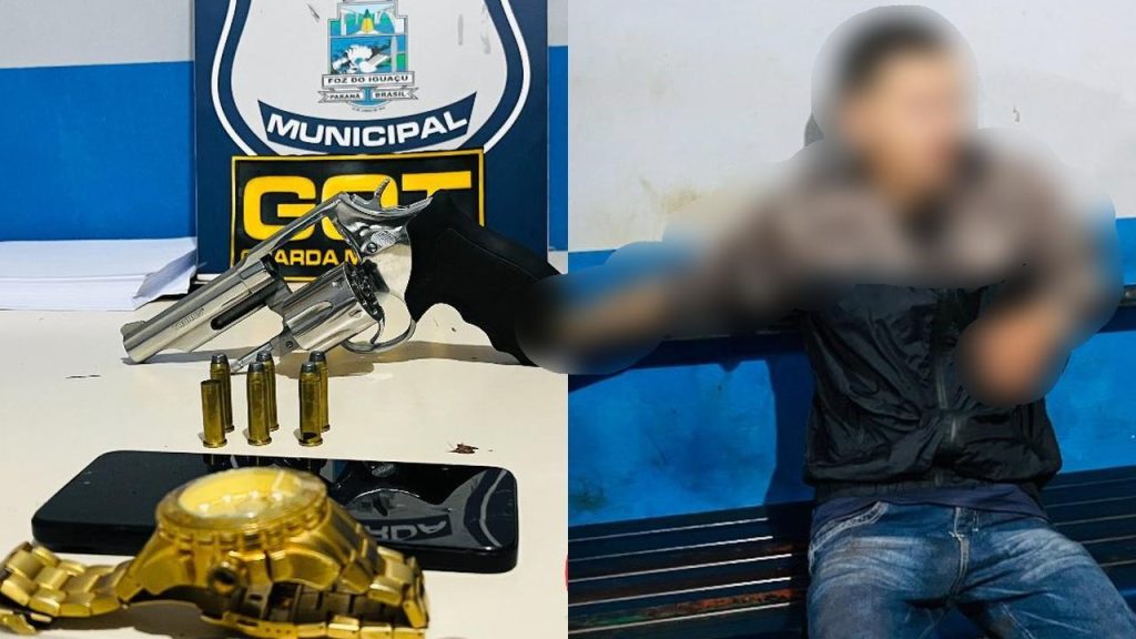 Suspeito é preso após perseguição e troca de tiros com a Guarda Municipal