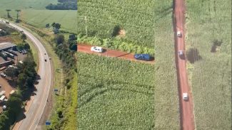Imagens aéreas mostram perseguição em Cascavel a carro de motorista que foi morto em SC
