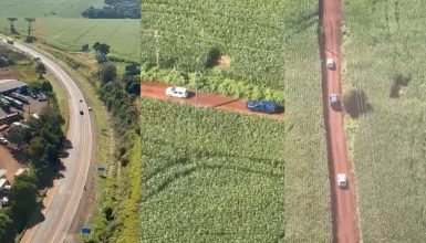 Imagem referente a Imagens aéreas mostram perseguição em Cascavel a carro de motorista que foi morto em SC