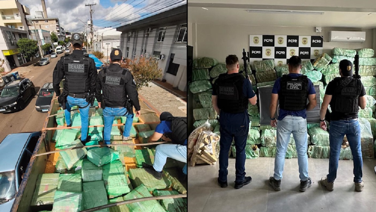 Polícia apreende mais de duas toneladas de maconha debaixo de milho na PR-280