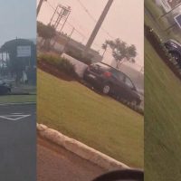 Imagem referente a Onix passa reto e vai parar no meio da rotatória das Avenidas Brasil e FAG