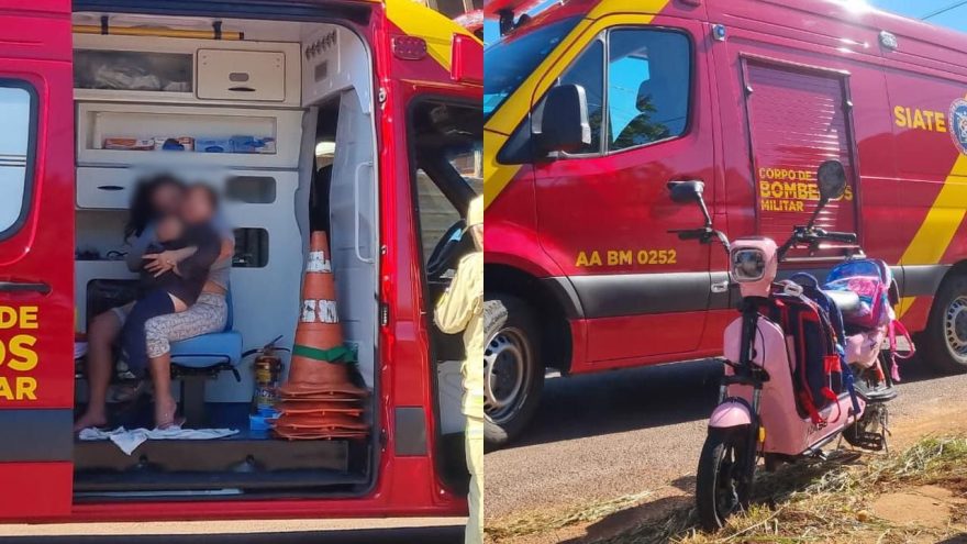 Mãe e três filhos ficam feridos após queda em patinete elétrico