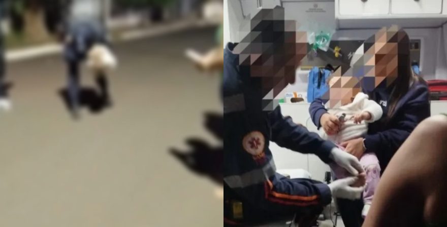 Veja o momento em que guardas municipais salvam criança de engasgamento