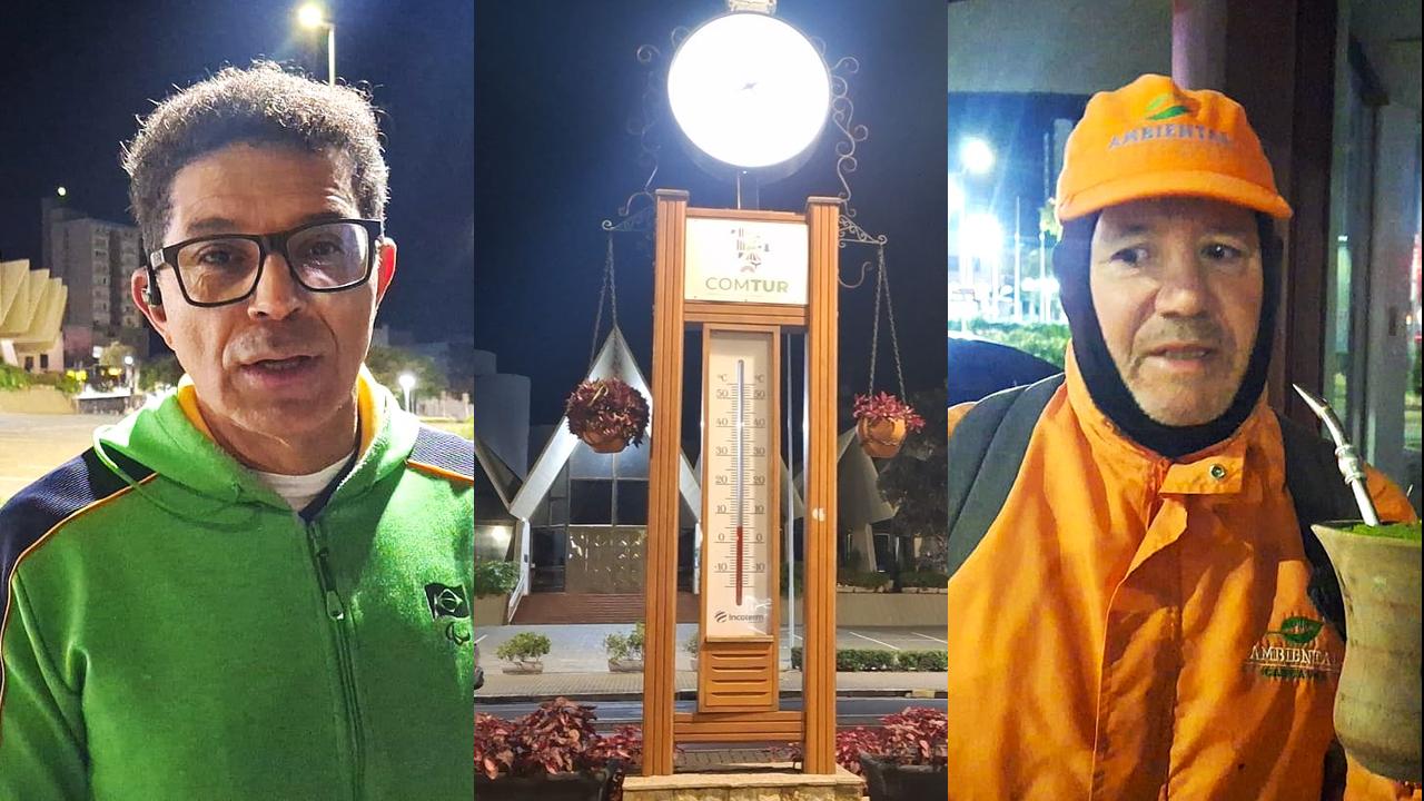 Imagem referente a Com sensação térmica próxima de 1°C, cascavelenses enfrentam madrugada gelada nas ruas