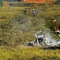 Imagem referente a Piloto morre carbonizado após queda de helicóptero em Santa Catarina