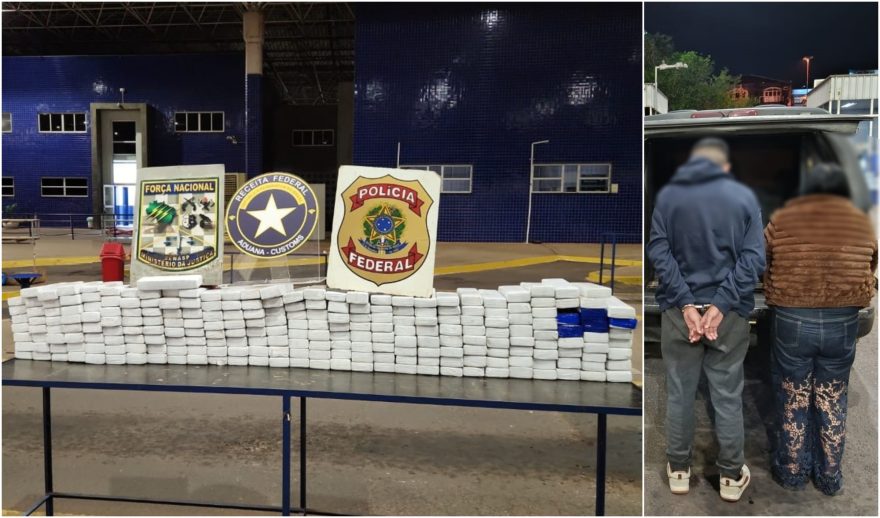 Ação conjunta apreende mais de 160 kg de maconha em fundo falso de carro na Ponte da Amizade