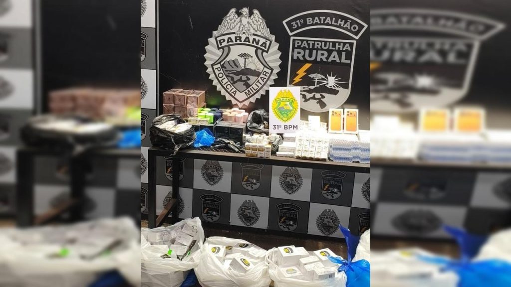 Polícia Militar intercepta veículo com medicamentos para emagrecimento e eletrônicos vindos do Paraguai