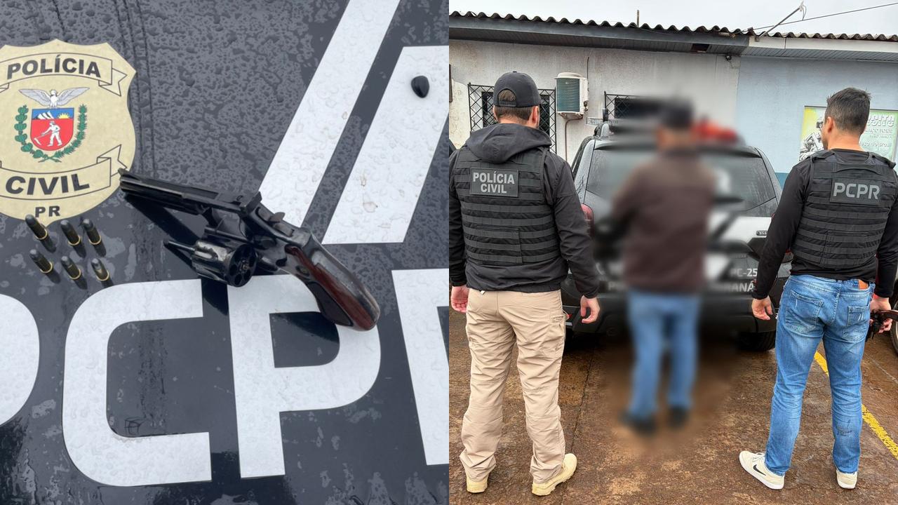 Idoso é preso com revólver calibre .38 em Santa Tereza do Oeste