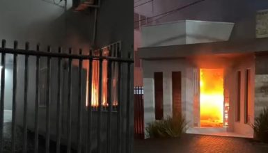 Imagem referente a Vídeos enviados à CGN mostram chamas consumindo clínica no Centro de Cascavel