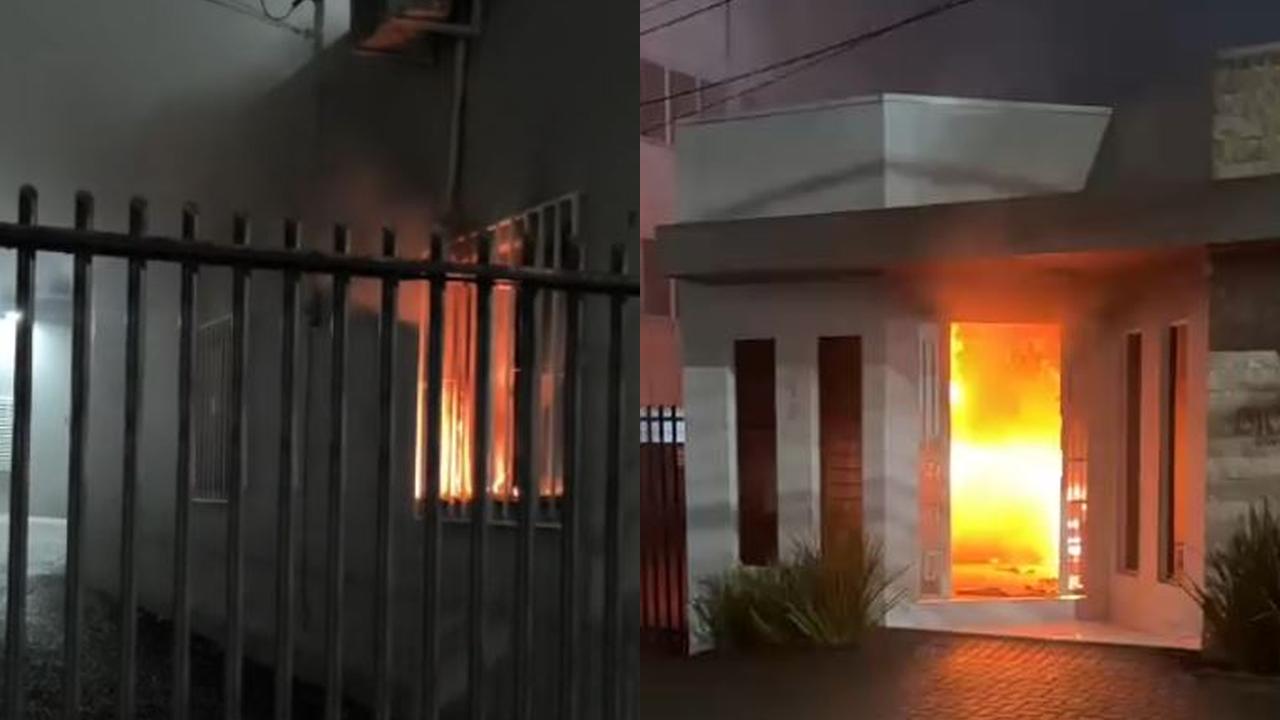 Imagem referente a Vídeos enviados à CGN mostram chamas consumindo clínica no Centro de Cascavel