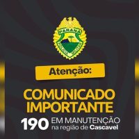 Polícia Militar divulga número alternativo após 190 ficar indisponível Imagem referente a Polícia Militar divulga número alternativo após 190 ficar indisponível