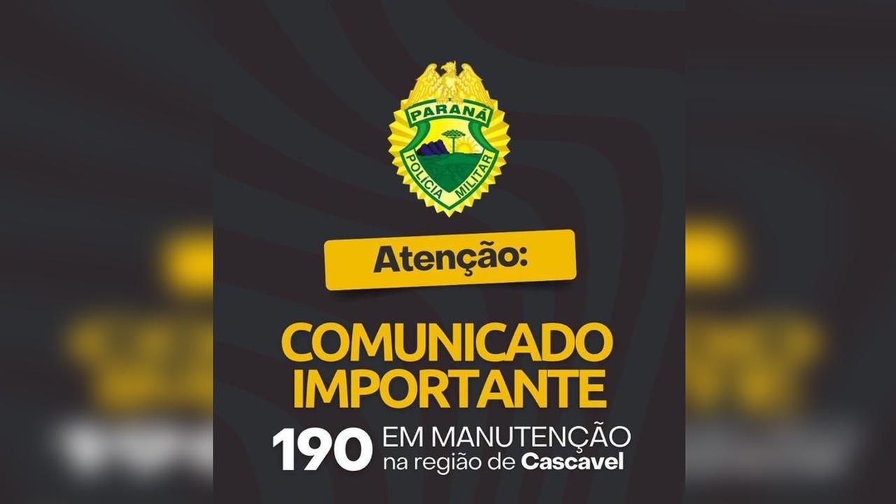 Polícia Militar divulga número alternativo após 190 ficar indisponível