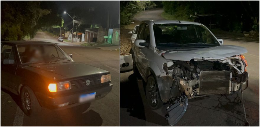 Acidente entre dois carros assusta moradores no Bairro Neva