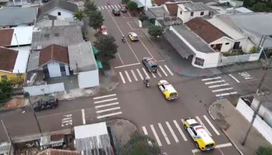 Imagem referente a Imagens aéreas mostram início da operação da PM contra tráfico , homicídios e roubos em Cascavel
