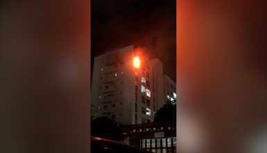 Imagem referente a Impressionante: Imagens mostram incêndio em apartamento no Bairro Santa Cruz
