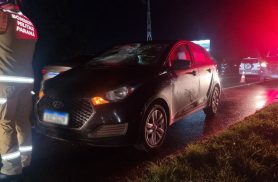 Homem é atropelado na BR-277 em noite chuvosa e de trânsito intenso em Cascavel