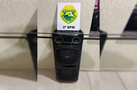 Polícia Militar intervém pela segunda vez no mesmo endereço e apreende aparelho de som