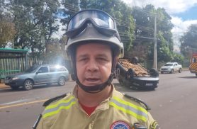 Oficial dos Bombeiros descreve acidente com capotamento e três vítimas no Tropical