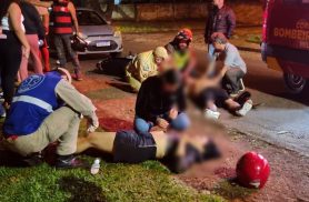 Homem e mulher sofrem fraturas em acidente de trânsito na Vila Tolentino