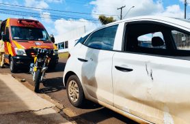 Colisão deixa motociclista ferido na Avenida Interlagos