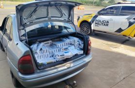 Carga de cigarros contrabandeados é apreendida durante fiscalização na PRC-272 em Iporã