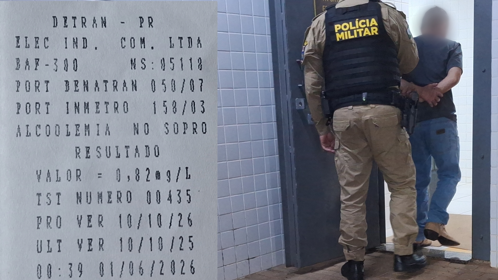 Condutor alcoolizado bate em veículo estacionado e acaba preso em flagrante
