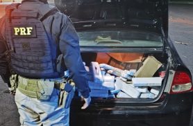 PRF apreende 116 quilos de maconha na BR-277, em Santa Terezinha de Itaipu