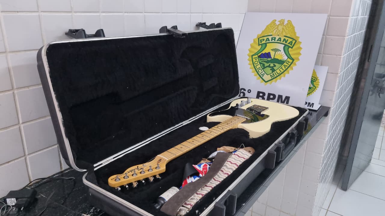 Guitarra avaliada em mais de R$ 20 mil furtada em Cascavel é localizada com homem cubano no Santa Cruz