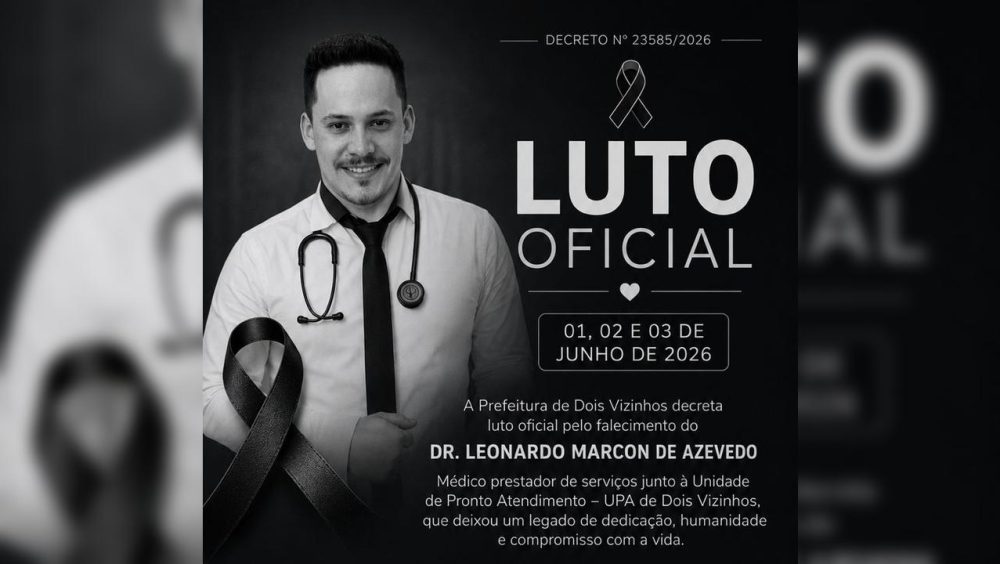 Médico Leonardo Marcon de Azevedo tem morte cerebral confirmada após acidente na PR-281 Imagem referente a Médico Leonardo Marcon de Azevedo tem morte cerebral confirmada após acidente na PR-281