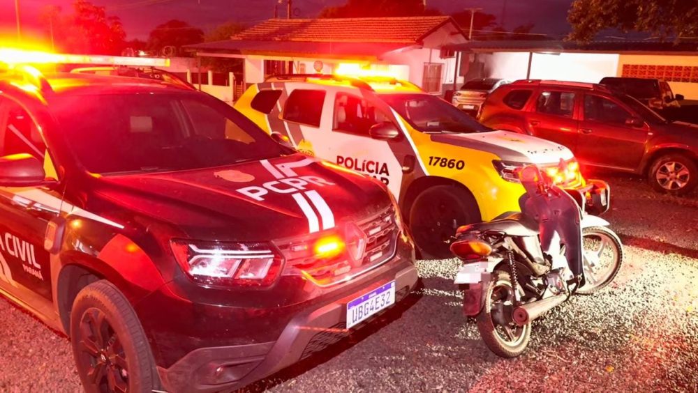 Motocicleta furtada em Umuarama é recuperada Imagem referente a Motocicleta furtada em Umuarama é recuperada