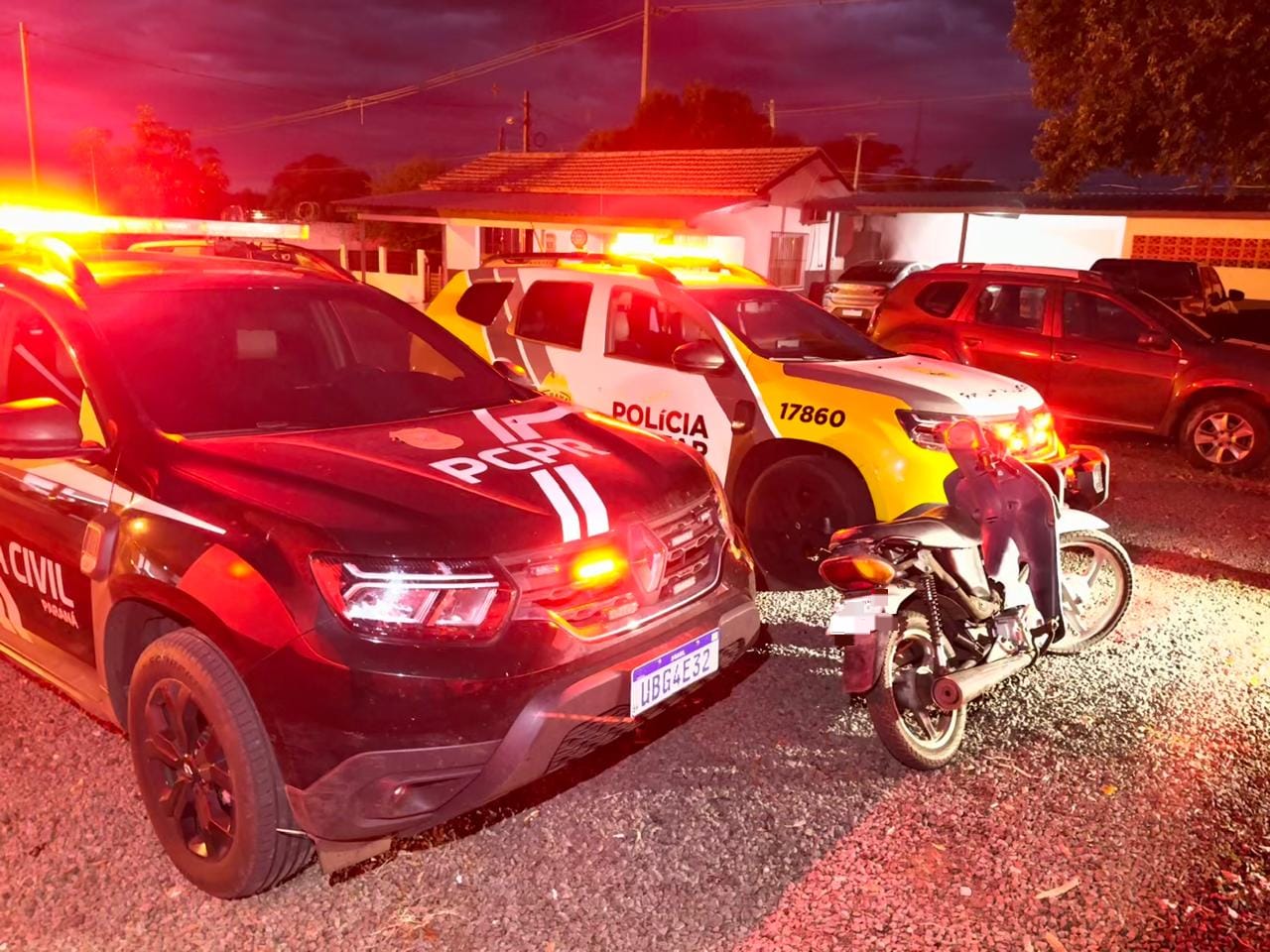 Imagem referente a Motocicleta furtada em Umuarama é recuperada