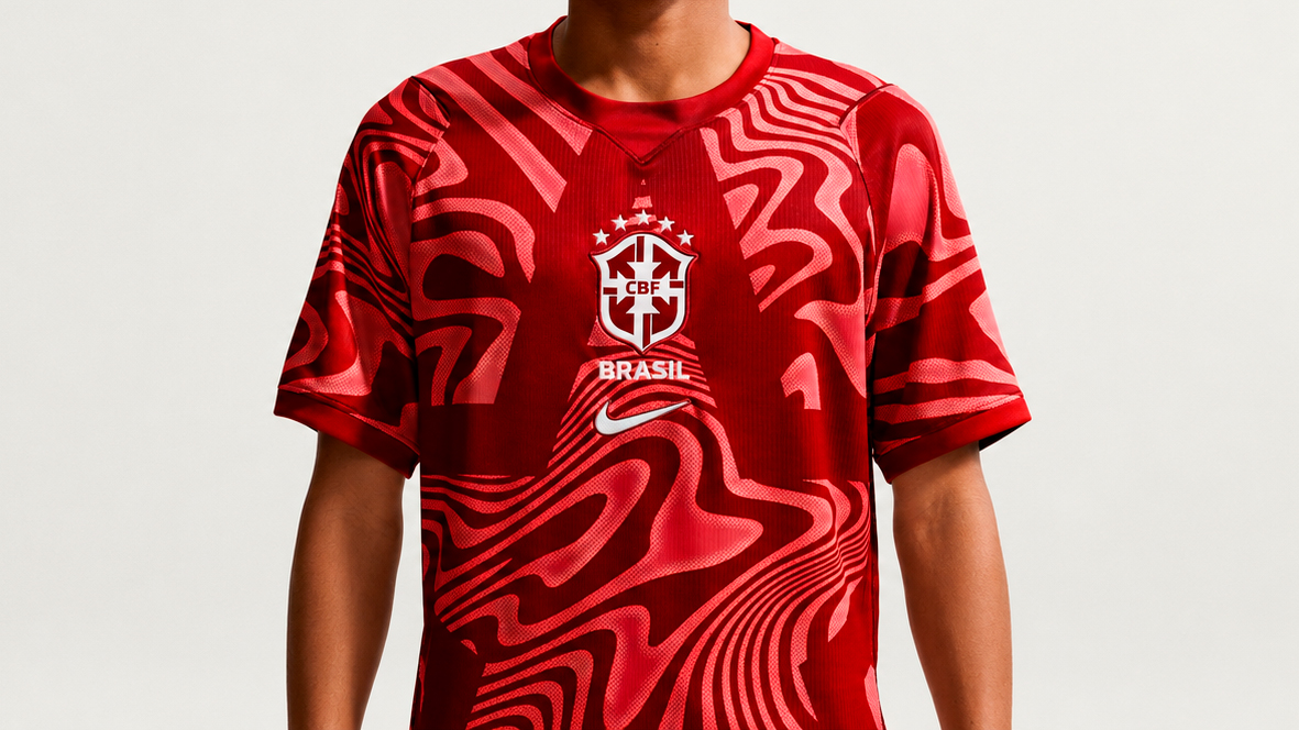 Polêmica camisa vermelha da Seleção estará na Copa; FIFA define uniformes do Brasil na fase de grupos Imagem referente a Polêmica camisa vermelha da Seleção estará na Copa; FIFA define uniformes do Brasil na fase de grupos